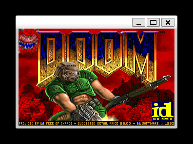 Doom title screen rendering correctly in WSL2 with TrueColor colours